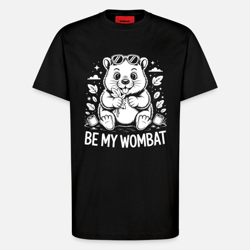 Sois mon Wombat – Mignon Wombat - T-shirt bio décontracté fabriqué en UE - SOLID BLACK