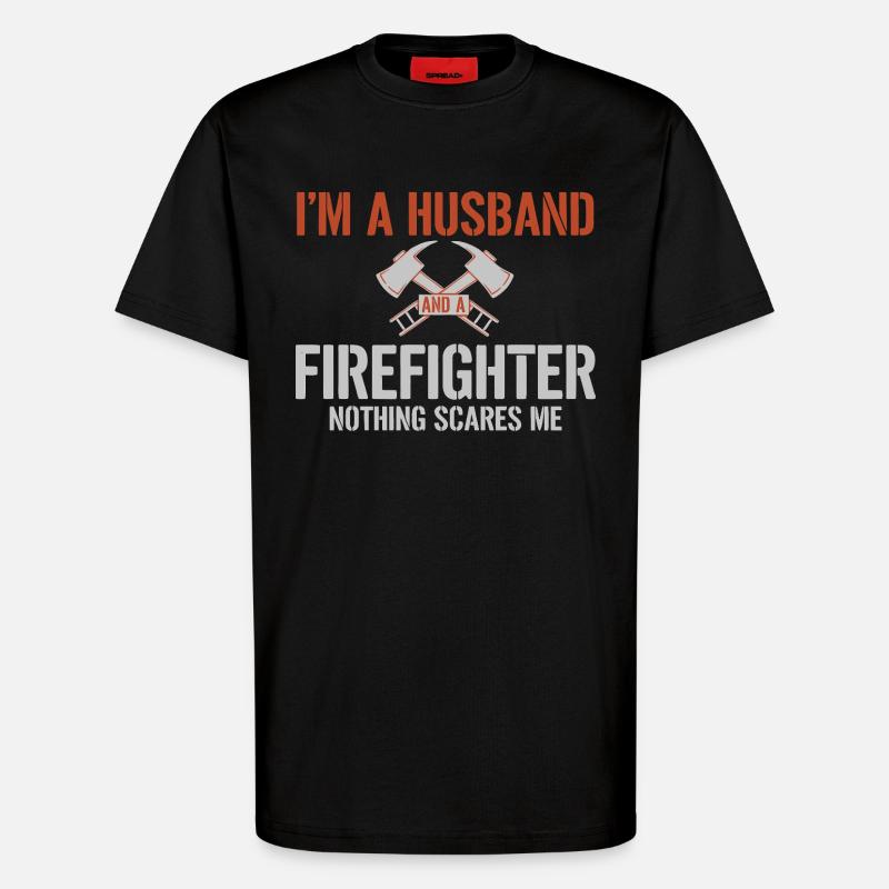 Ehemann Feuerwehrmann - T-Shirt - made by SPREAD - SOLID BLACK