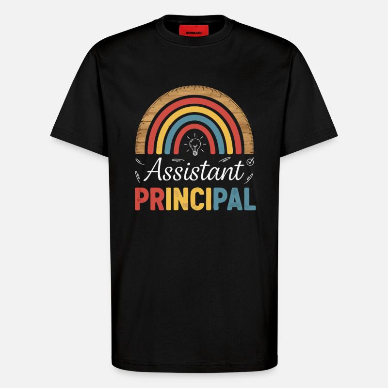 Assistant Principal Rainbow Retro - T-Shirt - made by SPREAD - SOLID BLACK