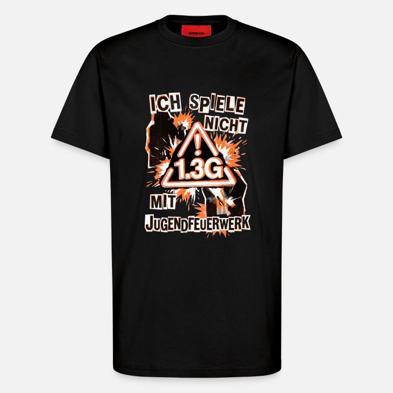 Pyro Feuerwerk Pyrotechniker - T-Shirt - made by SPREAD - SOLID BLACK