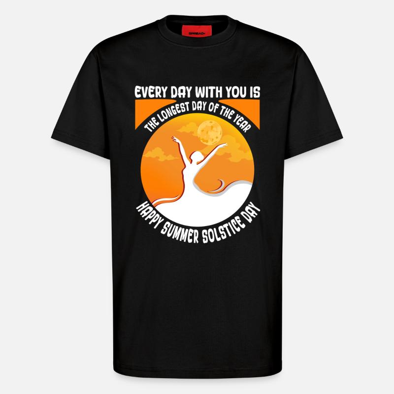 Litha Pagan Solstice d’été Midsommar - T-shirt bio décontracté fabriqué en UE - SOLID BLACK