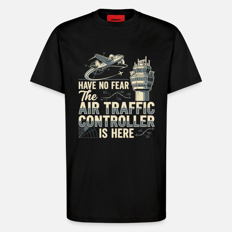 Fluglotse Air Traffic Controller Pilot - T-Shirt - made by SPREAD - SOLID BLACK
