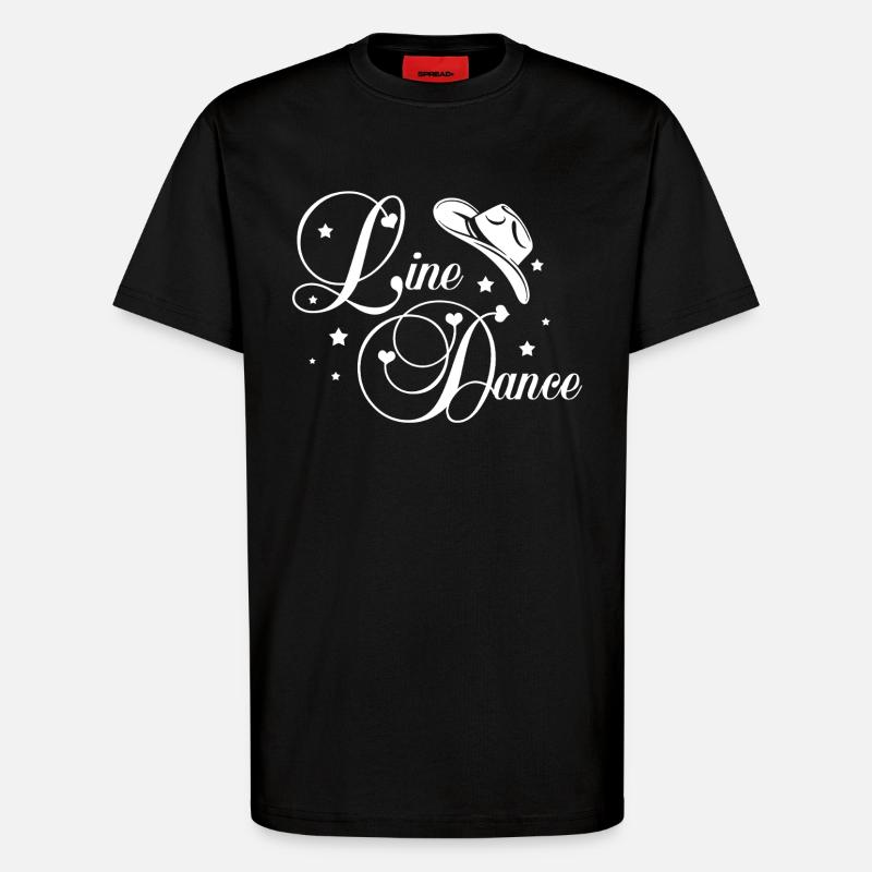 Line Dance Script - T-Shirt - made by SPREAD - SOLID BLACK