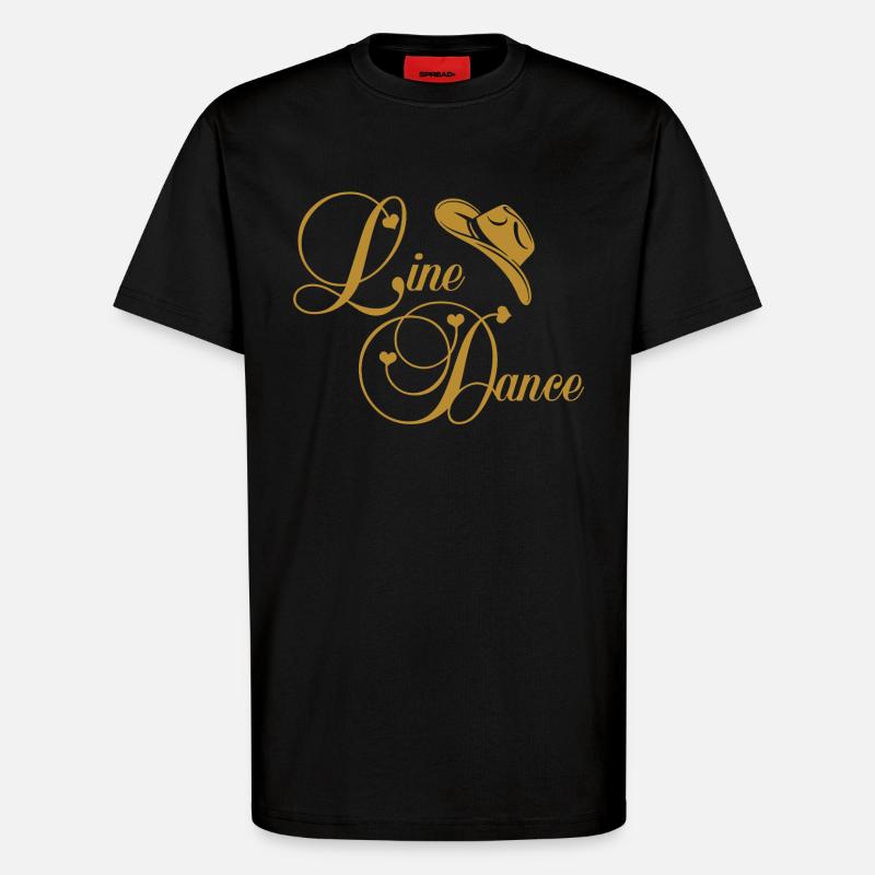 Line Dance Goldenes Logo - T-Shirt - made by SPREAD - SOLID BLACK