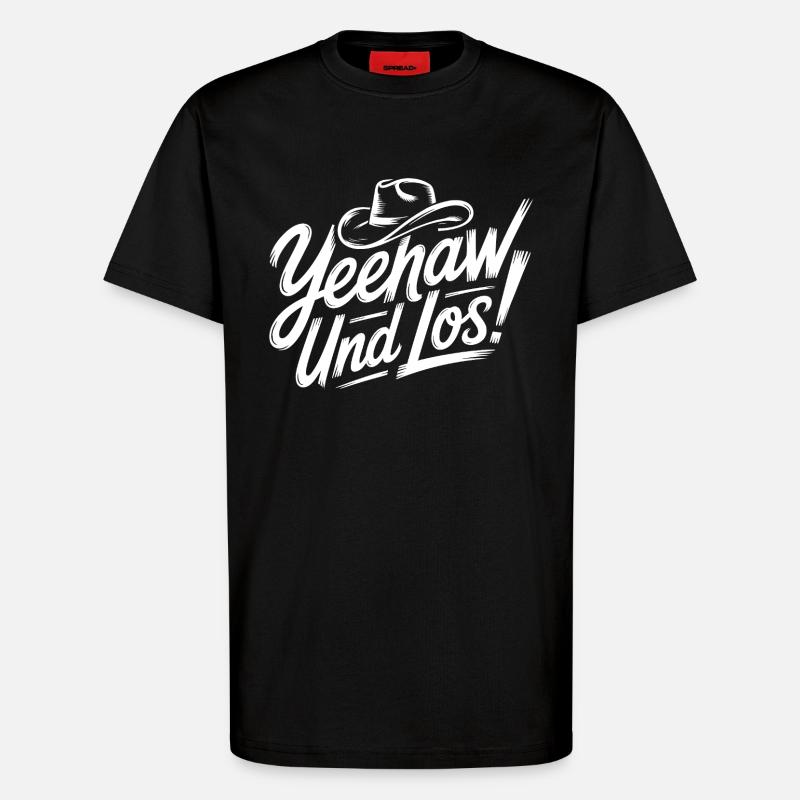 Yeah and Los! Western Script - T-shirt bio décontracté fabriqué en UE - SOLID BLACK