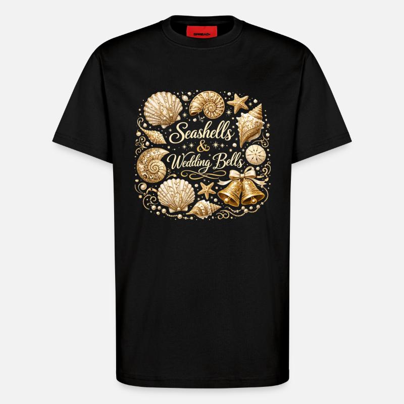 Seashells & Wedding Bells – Maritimer JGA - T-Shirt - made by SPREAD - SOLID BLACK
