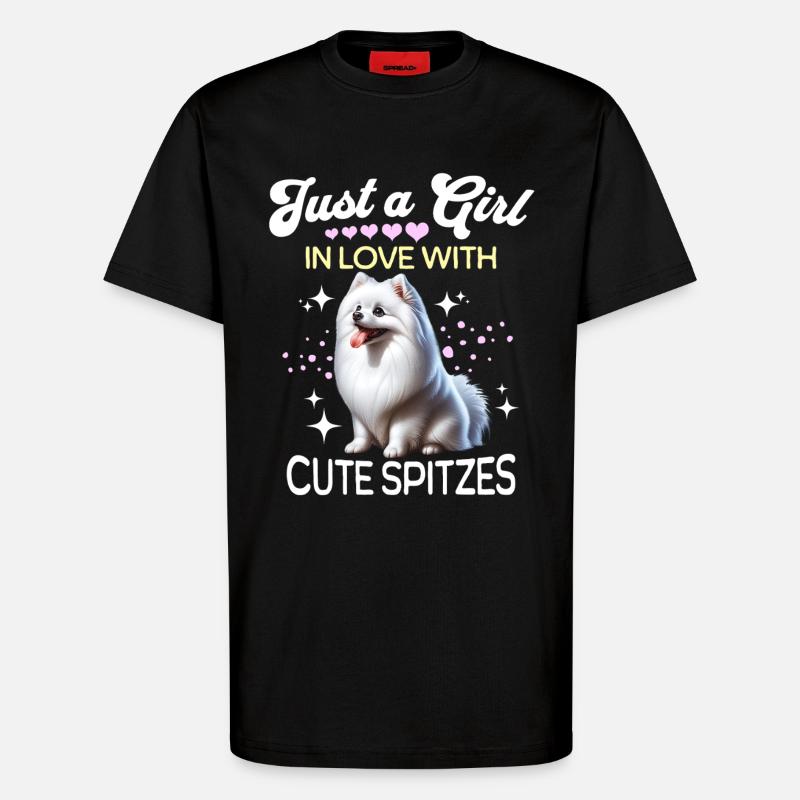 Spitz Zwergspitz Mädchen - T-Shirt - made by SPREAD - SOLID BLACK