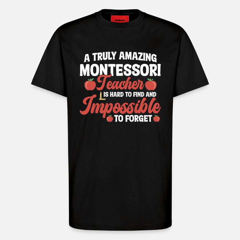 Montessori-Methode-Schulmitarbeiter Montessori - T-Shirt - made by SPREAD - SOLID BLACK