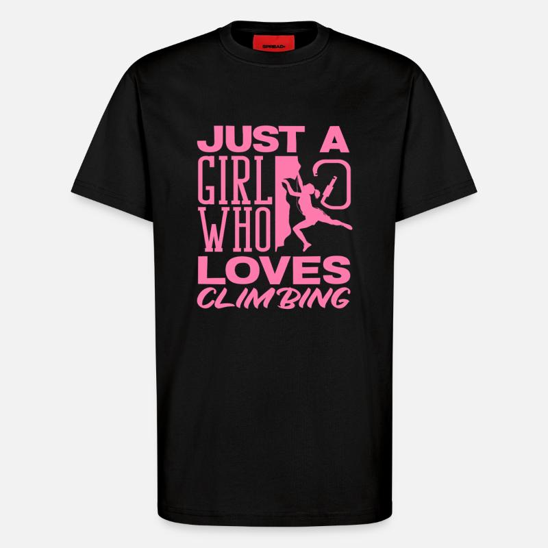 Ein Mädchen das Klettern liebt Pink - T-Shirt - made by SPREAD - SOLID BLACK