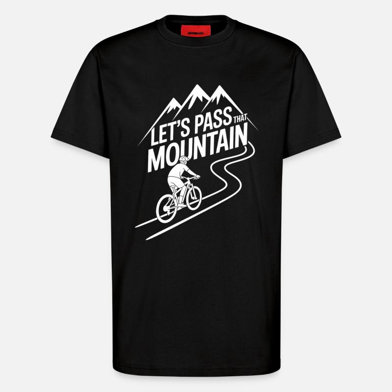 VTT, Descente, Action du cyclisme - T-shirt bio décontracté fabriqué en UE - SOLID BLACK