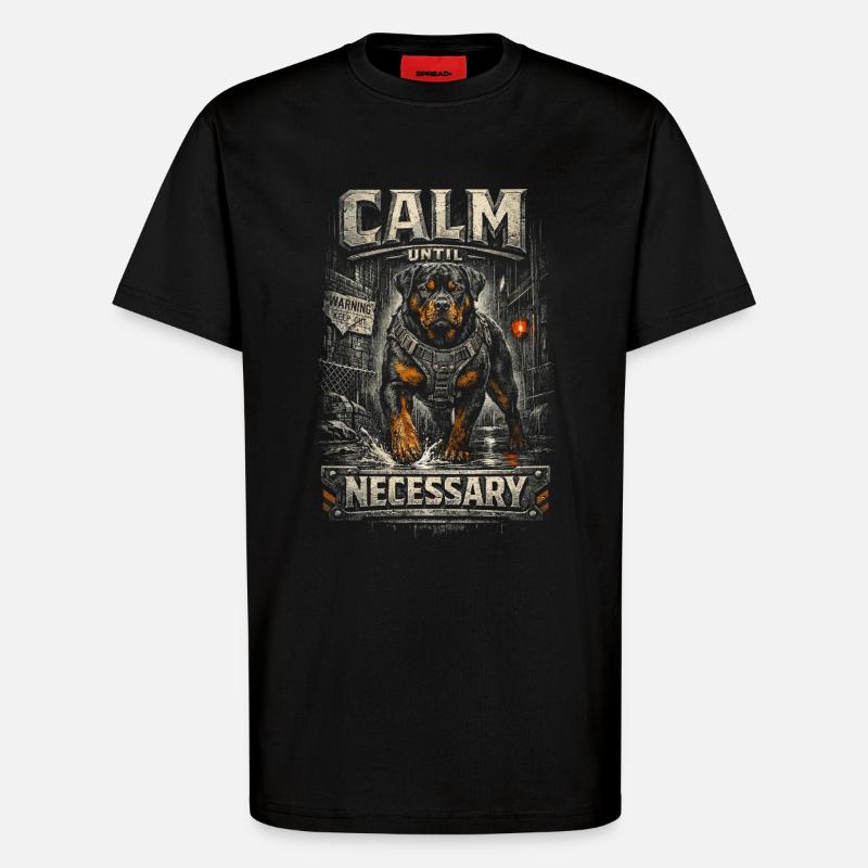 Rottweiler Hund Calm Until Necessary - T-Shirt - made by SPREAD - SOLID BLACK