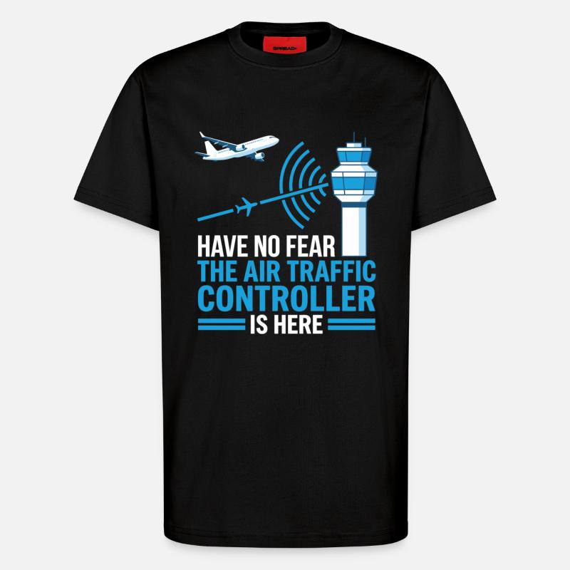 Air Traffic Controller Fluglotse Geschenk - T-Shirt - made by SPREAD - SOLID BLACK