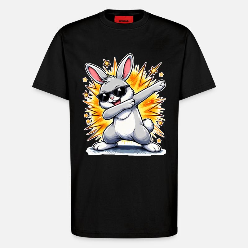 Dabbing Bunny - T-Shirt - made by SPREAD - SOLID BLACK