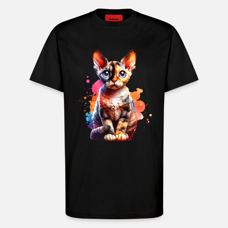 Devon Rex Geschenk - T-Shirt - made by SPREAD - SOLID BLACK