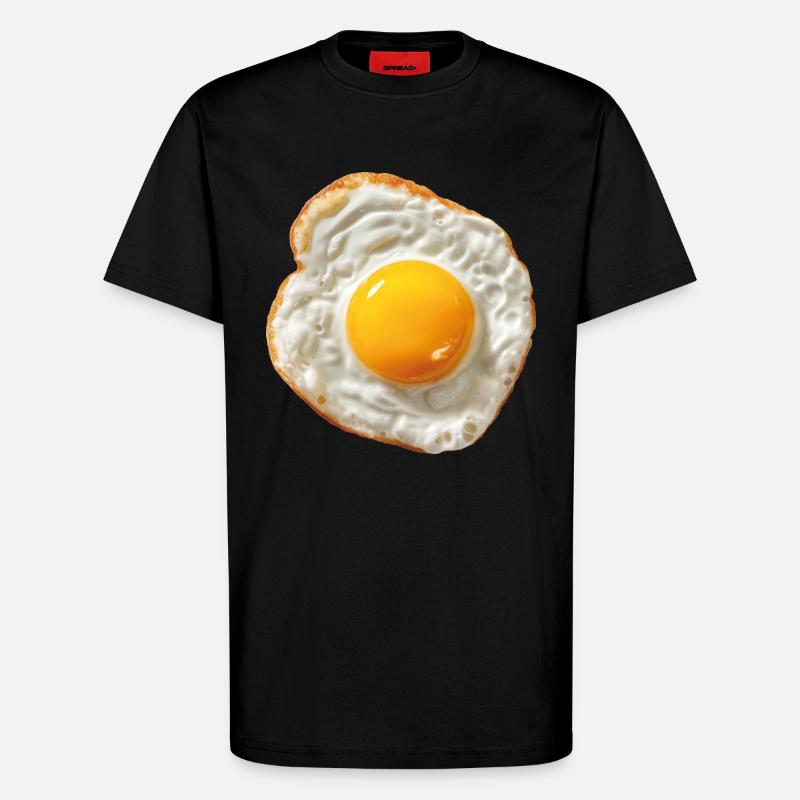 fried egg - T-Shirt - made by SPREAD - SOLID BLACK