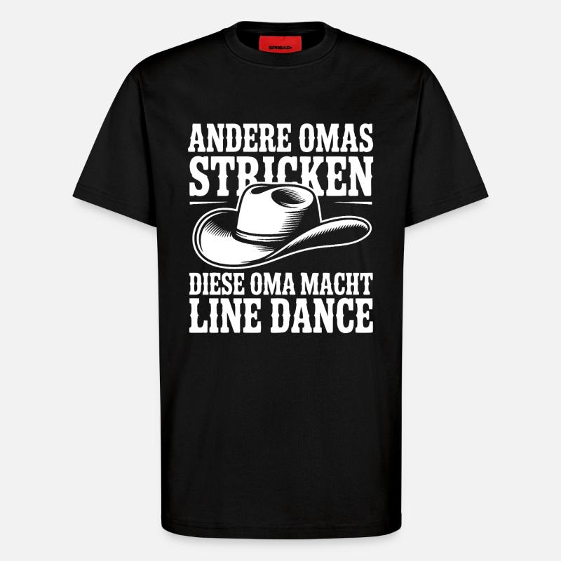Omas Line Dance Shirt - T-Shirt - made by SPREAD - SOLID BLACK