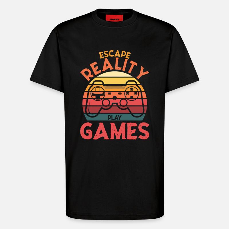 Escape Reality – Games & Play Retro Controller - T-Shirt - made by SPREAD - SOLID BLACK