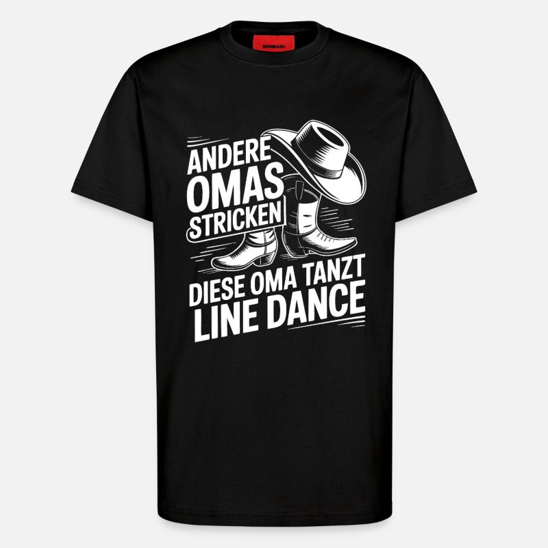 Omas Line Dance - T-Shirt - made by SPREAD - SOLID BLACK