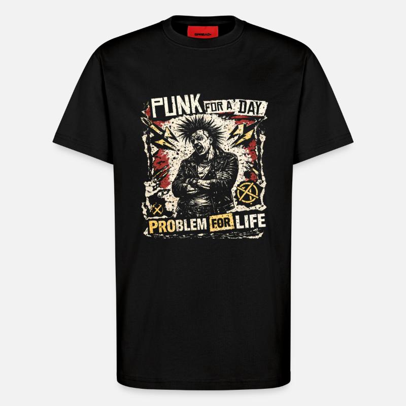 Punk For A Day - T-Shirt - made by SPREAD - SOLID BLACK