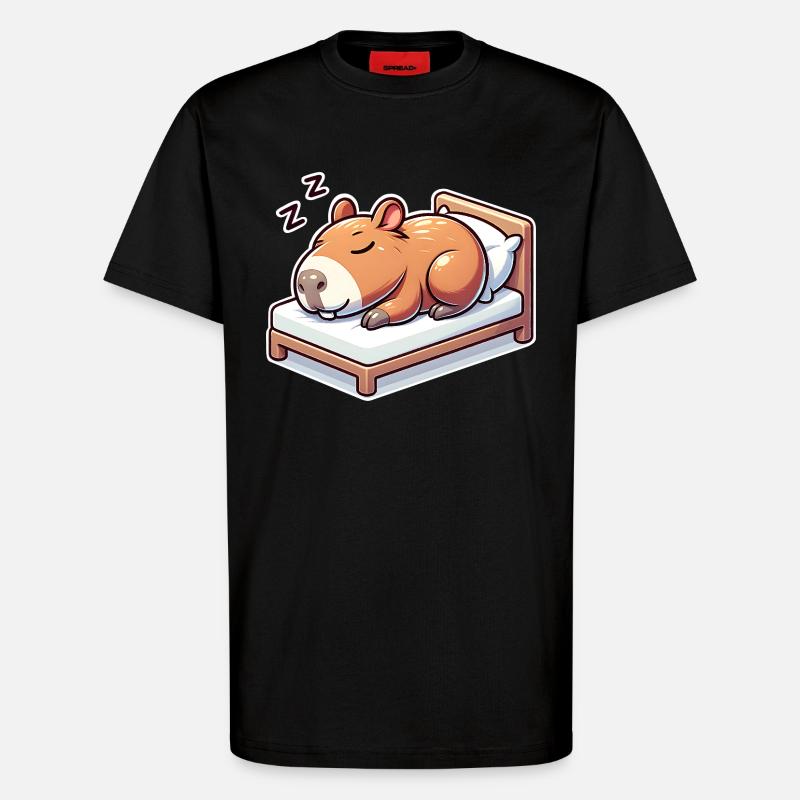 Sleeping Capybara - T-Shirt - made by SPREAD - SOLID BLACK