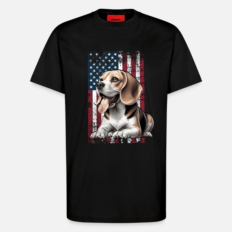 Beagle US Beagle - T-shirt bio décontracté fabriqué en UE - SOLID BLACK