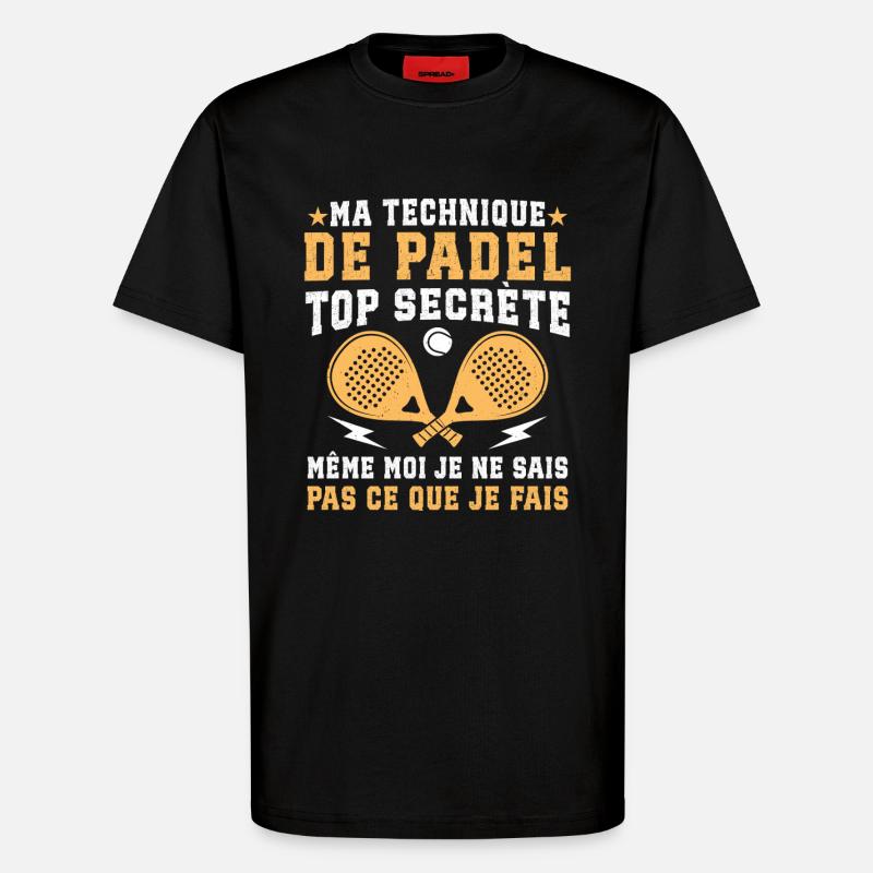 ma technique de padel  - T-shirt bio décontracté fabriqué en UE - SOLID BLACK