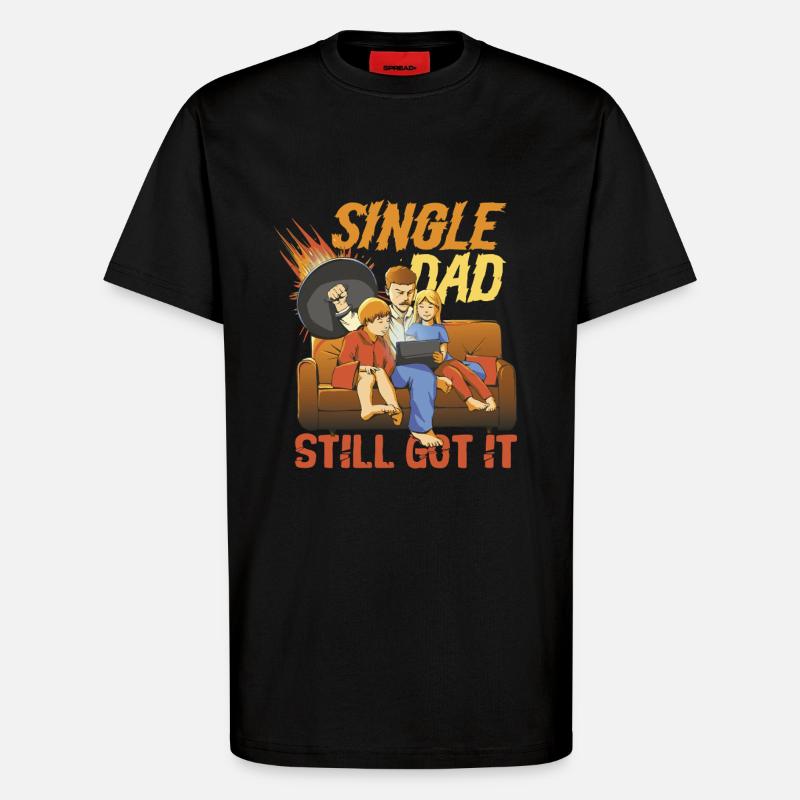 Single Dad Single Dad - T-Shirt - made by SPREAD - SOLID BLACK