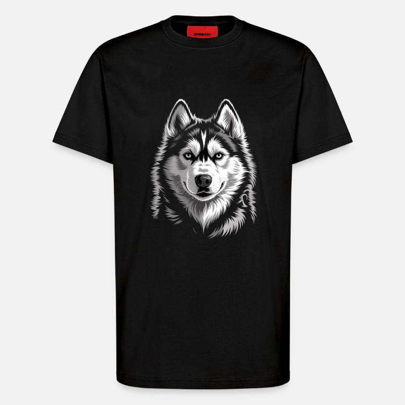 Husky - T-Shirt - made by SPREAD - SOLID BLACK