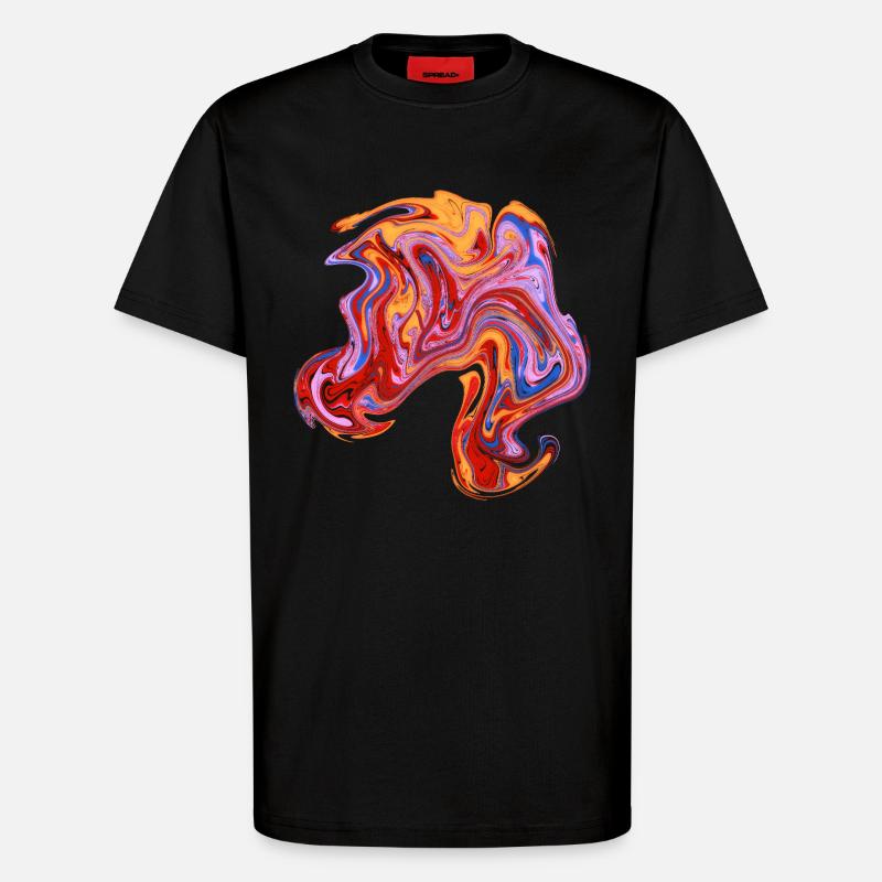 Farbwirbel Neon-Muster - T-Shirt - made by SPREAD - SOLID BLACK