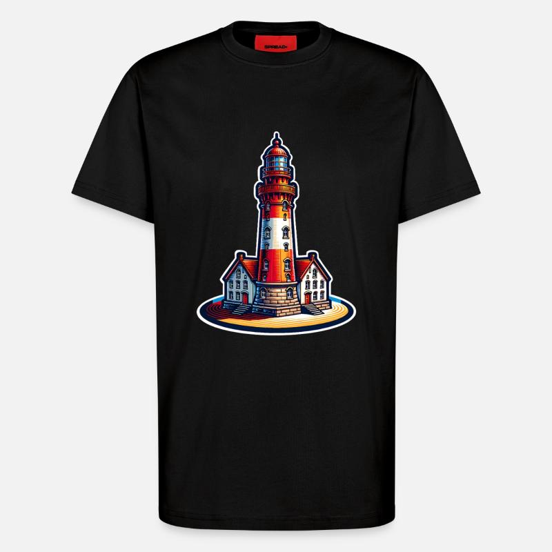 Leuchtturm - T-Shirt - made by SPREAD - SOLID BLACK