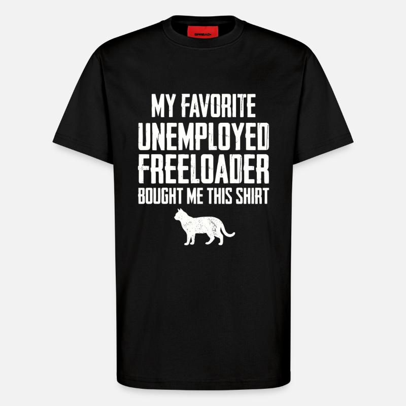 Chat Drôle de Profiteur - T-shirt bio décontracté fabriqué en UE - SOLID BLACK
