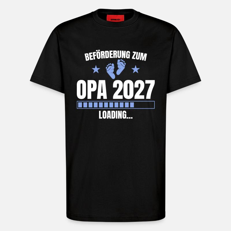 Beförderung zum Opa 2027 – Loading - T-Shirt - made by SPREAD - SOLID BLACK
