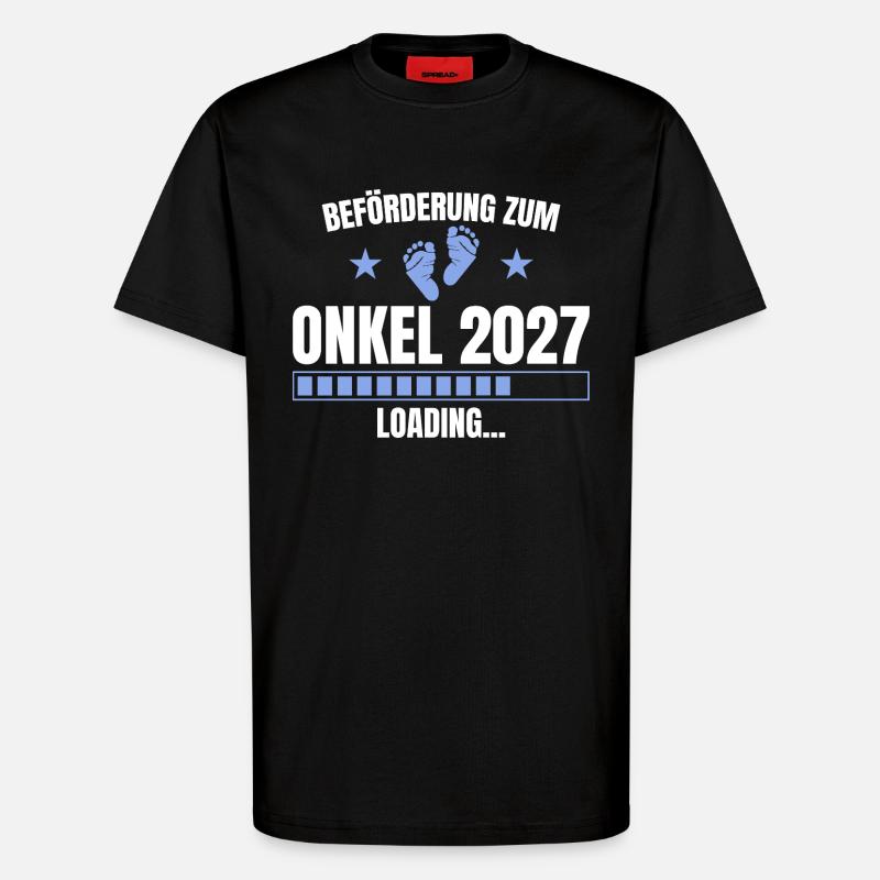 Beförderung zum Onkel 2027 – Loading - T-Shirt - made by SPREAD - SOLID BLACK