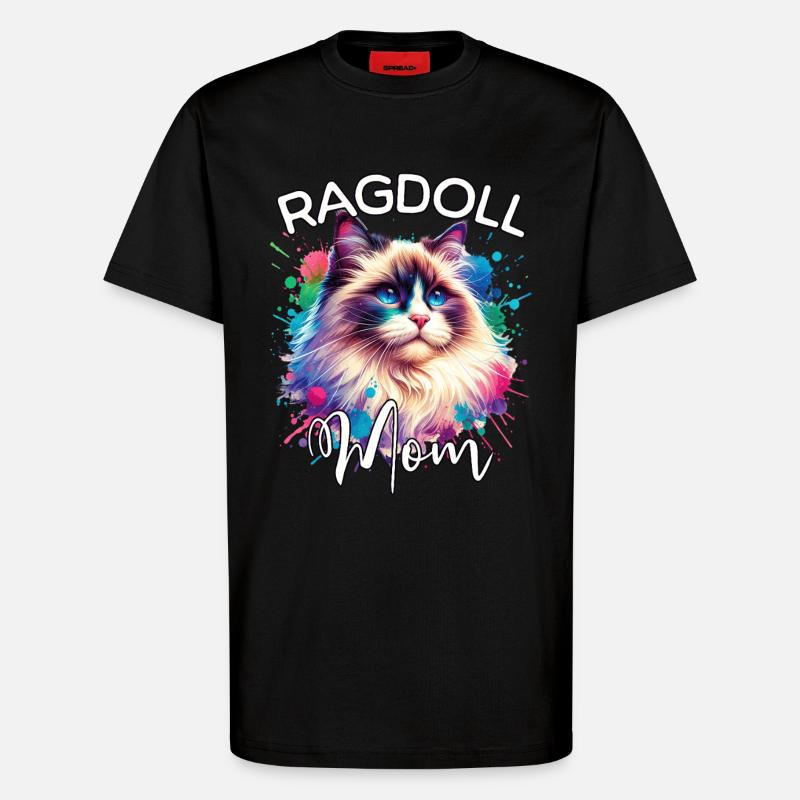 Ragdoll Katze Mama - T-Shirt - made by SPREAD - SOLID BLACK