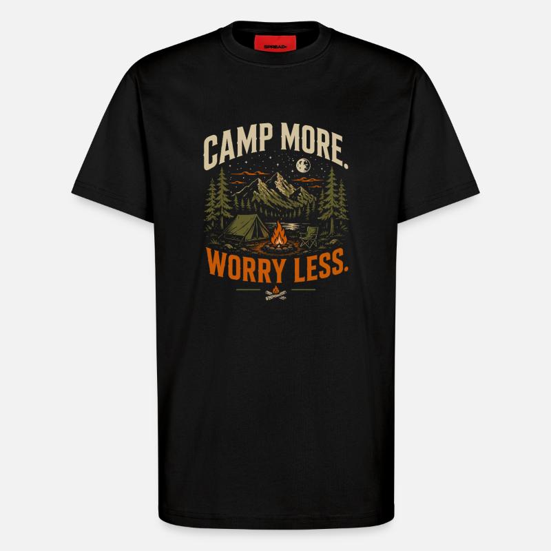 Camper plus, moins de soucis - T-shirt bio décontracté fabriqué en UE - SOLID BLACK