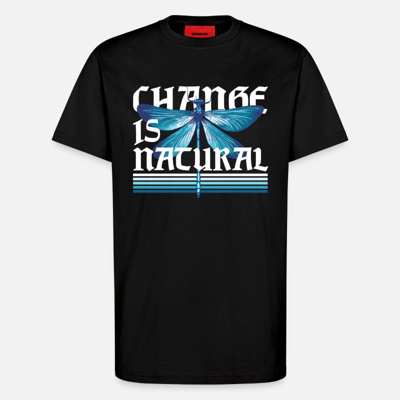 Libelle Libellen Change Is Natural - T-Shirt - made by SPREAD - SOLID BLACK