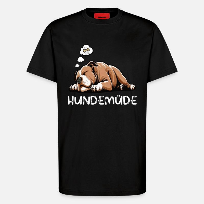 Hundemüde American Bully Bully Pit Bullybesitzer - T-Shirt - made by SPREAD - SOLID BLACK