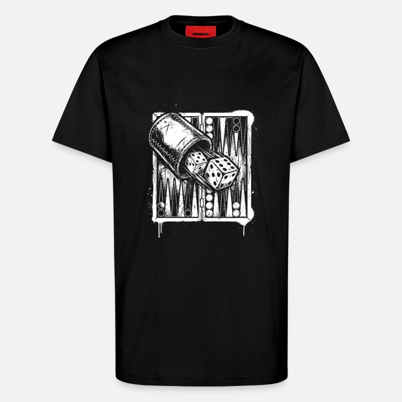 Backgammon | Brettspiel | Geschenk - T-Shirt - made by SPREAD - SOLID BLACK