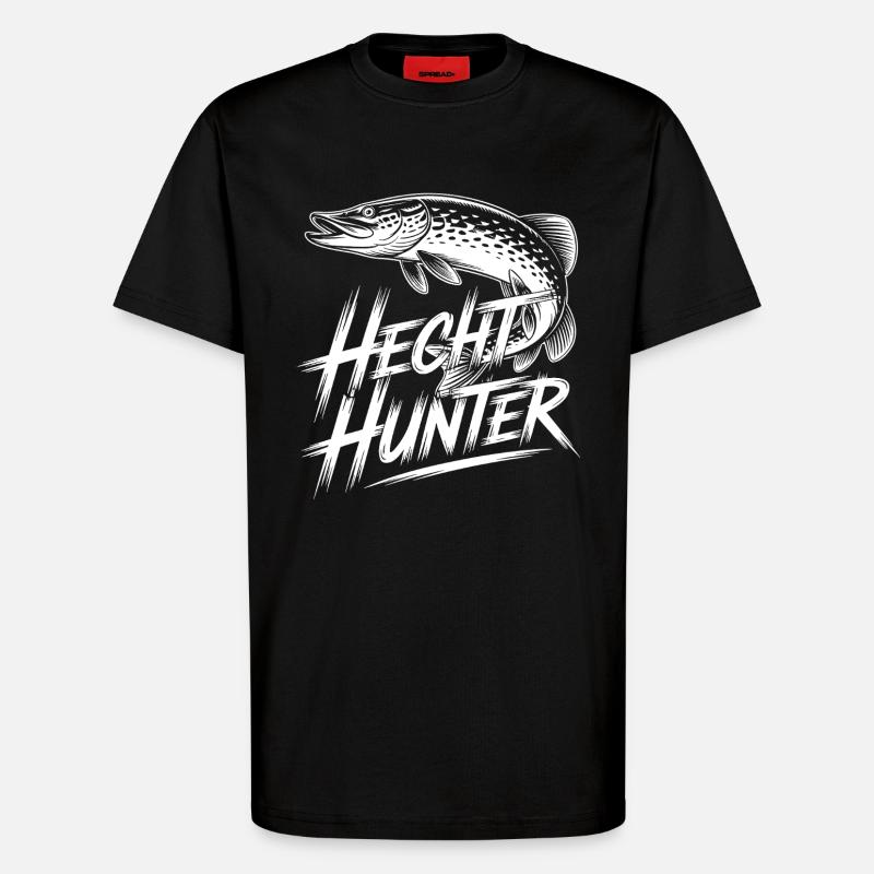 Raubfisch Hecht - T-Shirt - made by SPREAD - SOLID BLACK