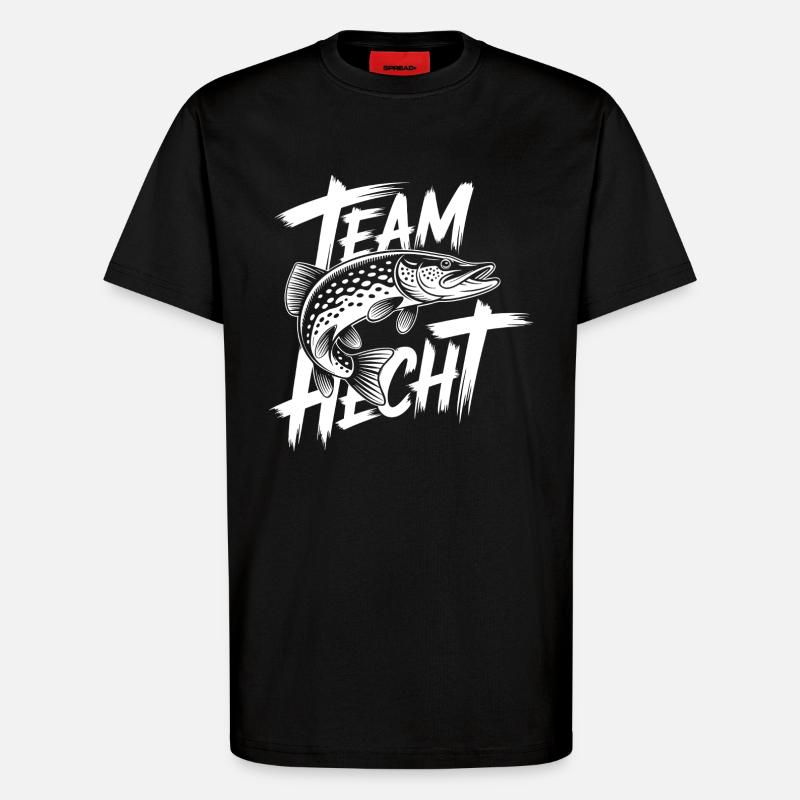 Raubfisch Hecht - T-Shirt - made by SPREAD - SOLID BLACK