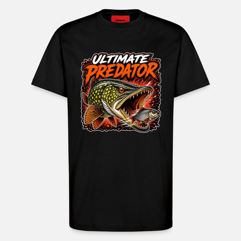 Ultimatives Raubtier-Heckfischen - T-Shirt - made by SPREAD - SOLID BLACK