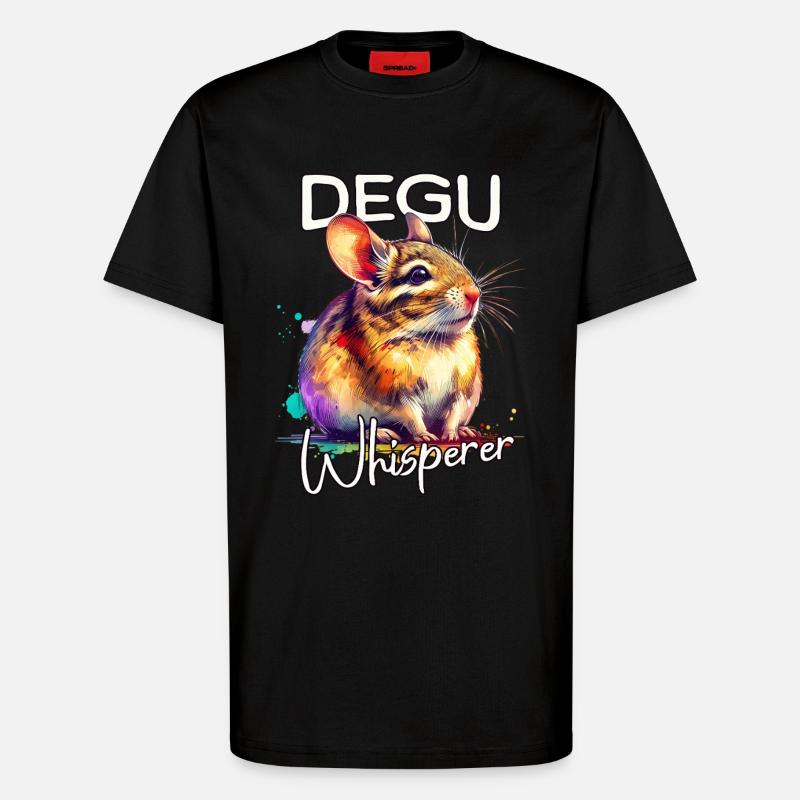 Degu Flüsterer - T-Shirt - made by SPREAD - SOLID BLACK