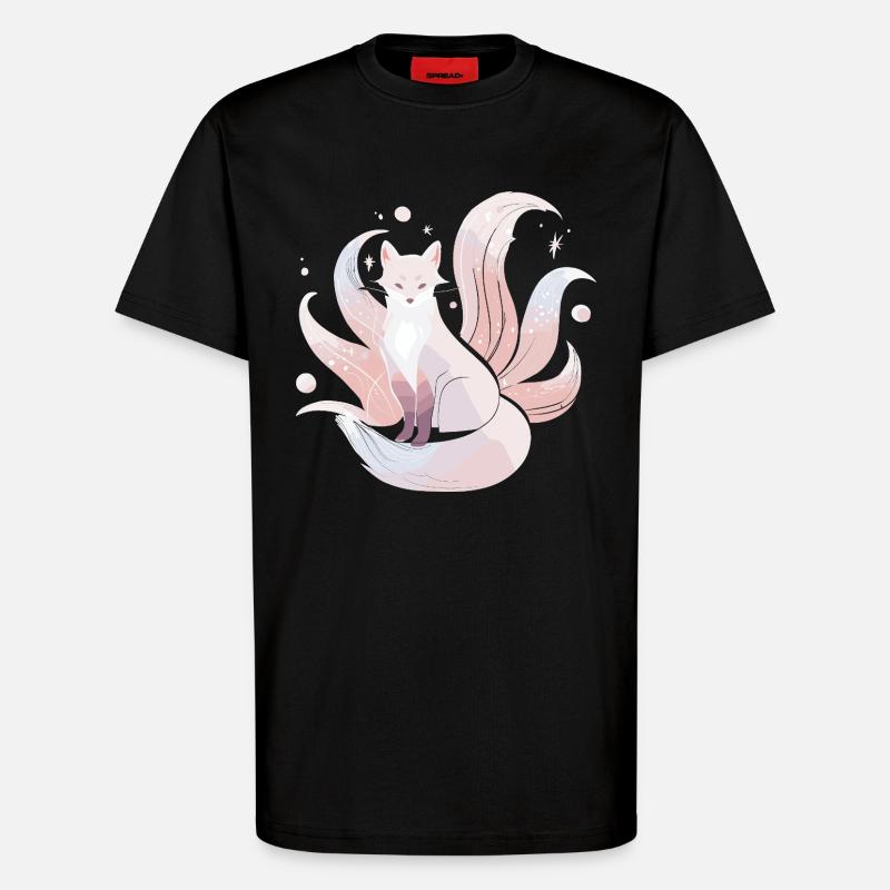 Nine-Tailed Fox - Gentle Magic - T-Shirt - made by SPREAD - SOLID BLACK