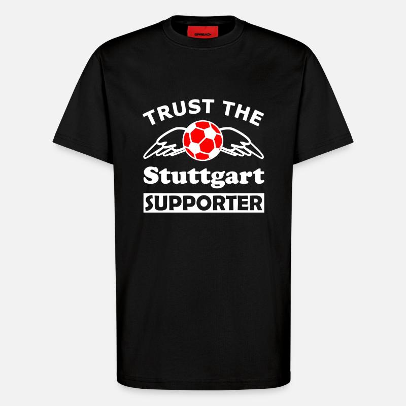 Stuttgart Supporter Wingball - T-Shirt - made by SPREAD - SOLID BLACK