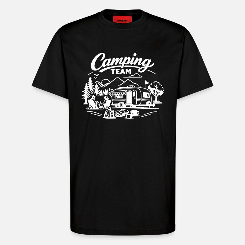 Camping Team - T-Shirt - made by SPREAD - SOLID BLACK