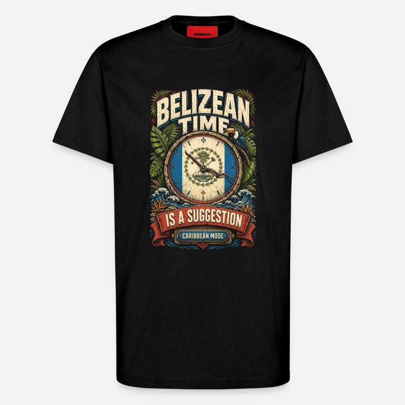 Belize Belizean Root - T-Shirt - made by SPREAD - SOLID BLACK