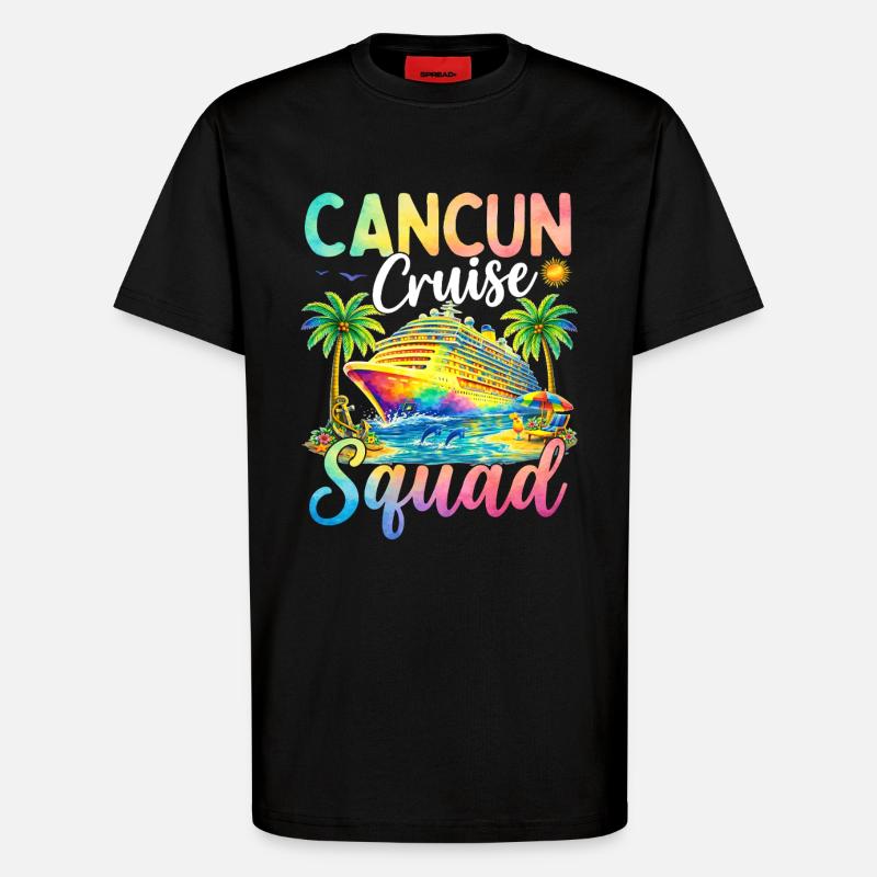 Cancun Cruise Squad - T-Shirt - made by SPREAD - SOLID BLACK