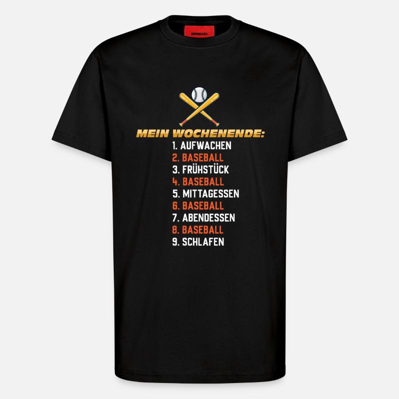 Baseball Wochenende – Mein Plan - T-Shirt - made by SPREAD - SOLID BLACK