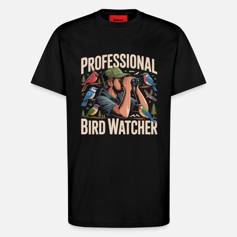 Professional Bird Watcher Birdwatcher - T-Shirt - made by SPREAD - SOLID BLACK