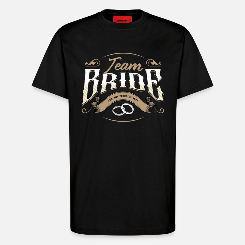 Équipe Mariée 2027 - T-shirt bio décontracté fabriqué en UE - SOLID BLACK